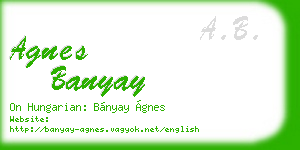 agnes banyay business card