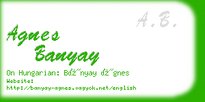 agnes banyay business card